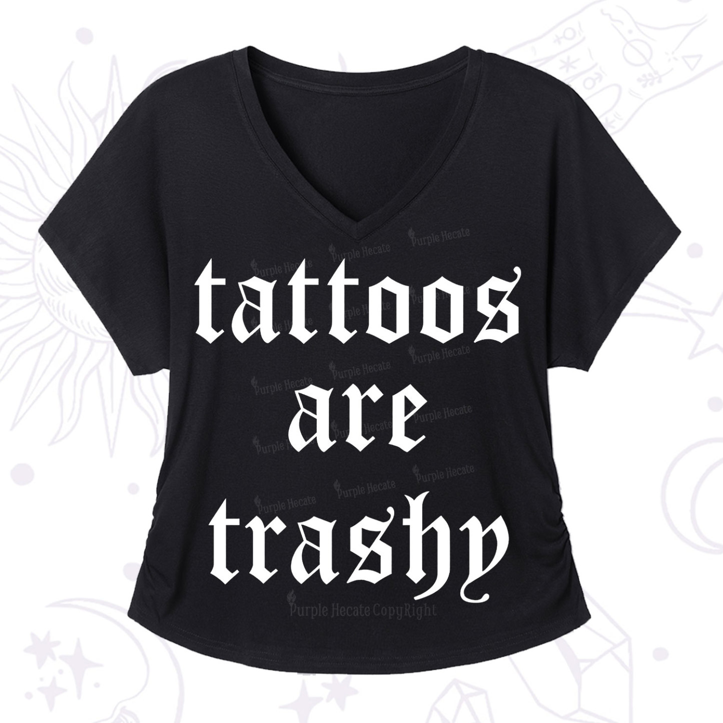 Purplehecate Tattoos Are Trashy V-Neck T-Shirt