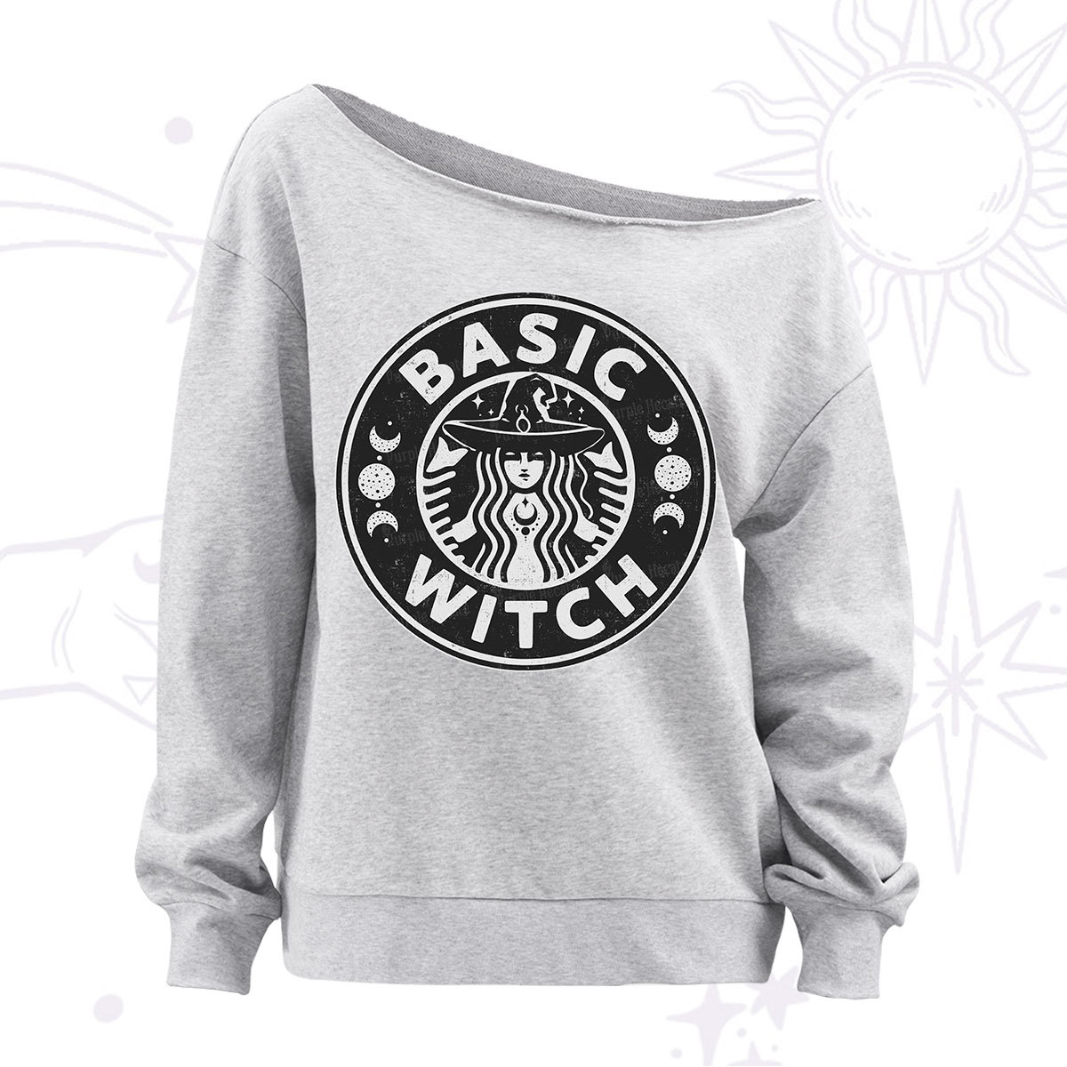 Purplehecate Basic Witch Off The Shoulder Sweatshirt
