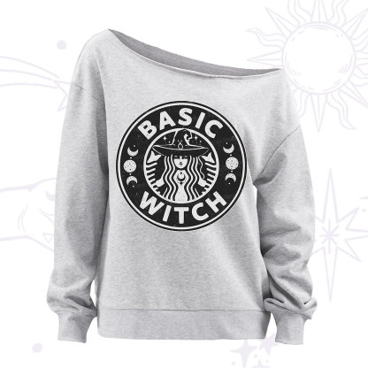 Purplehecate Basic Witch Off The Shoulder Sweatshirt