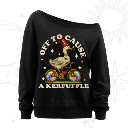 Purplehecate Off to Cause a Kerfuffle Goose Off The Shoulder Sweatshirt