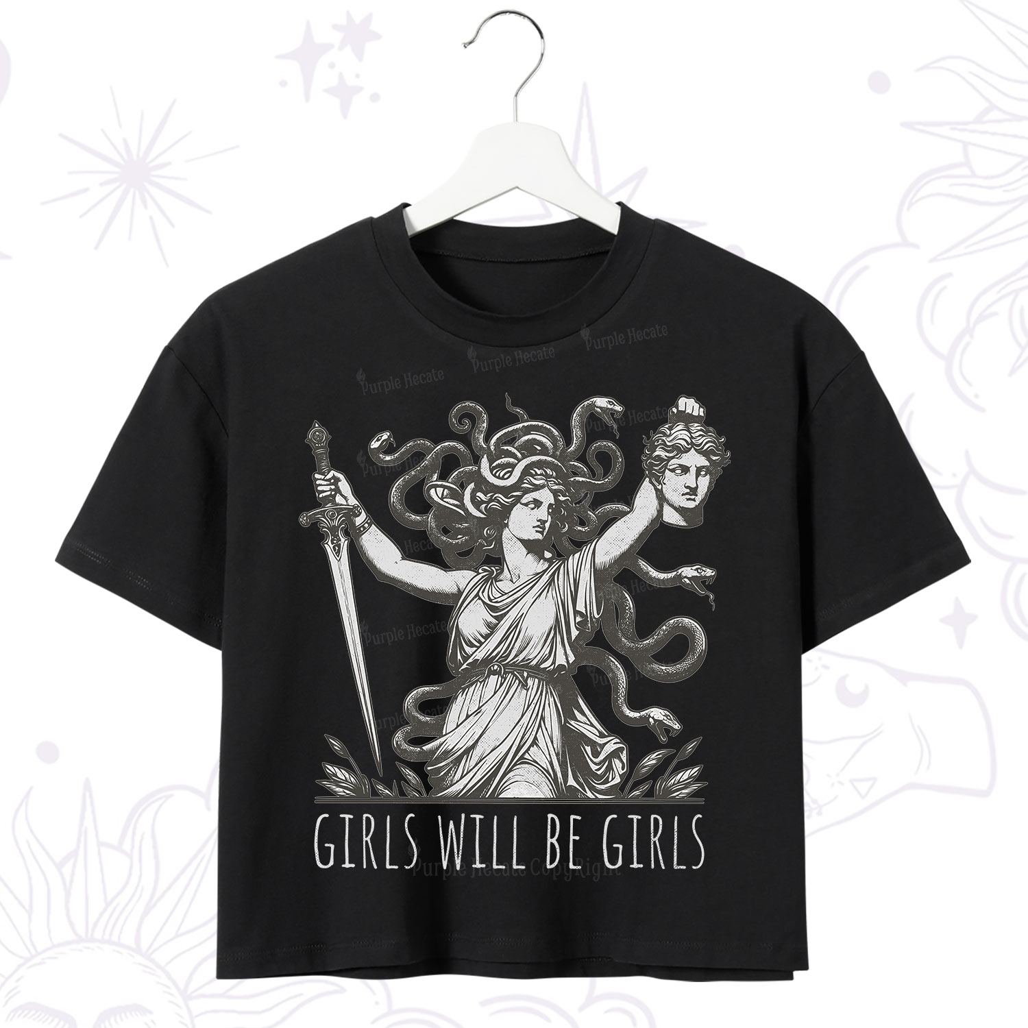 Purplehecate Girls Will Be Girls Medusa Crop T-Shirt