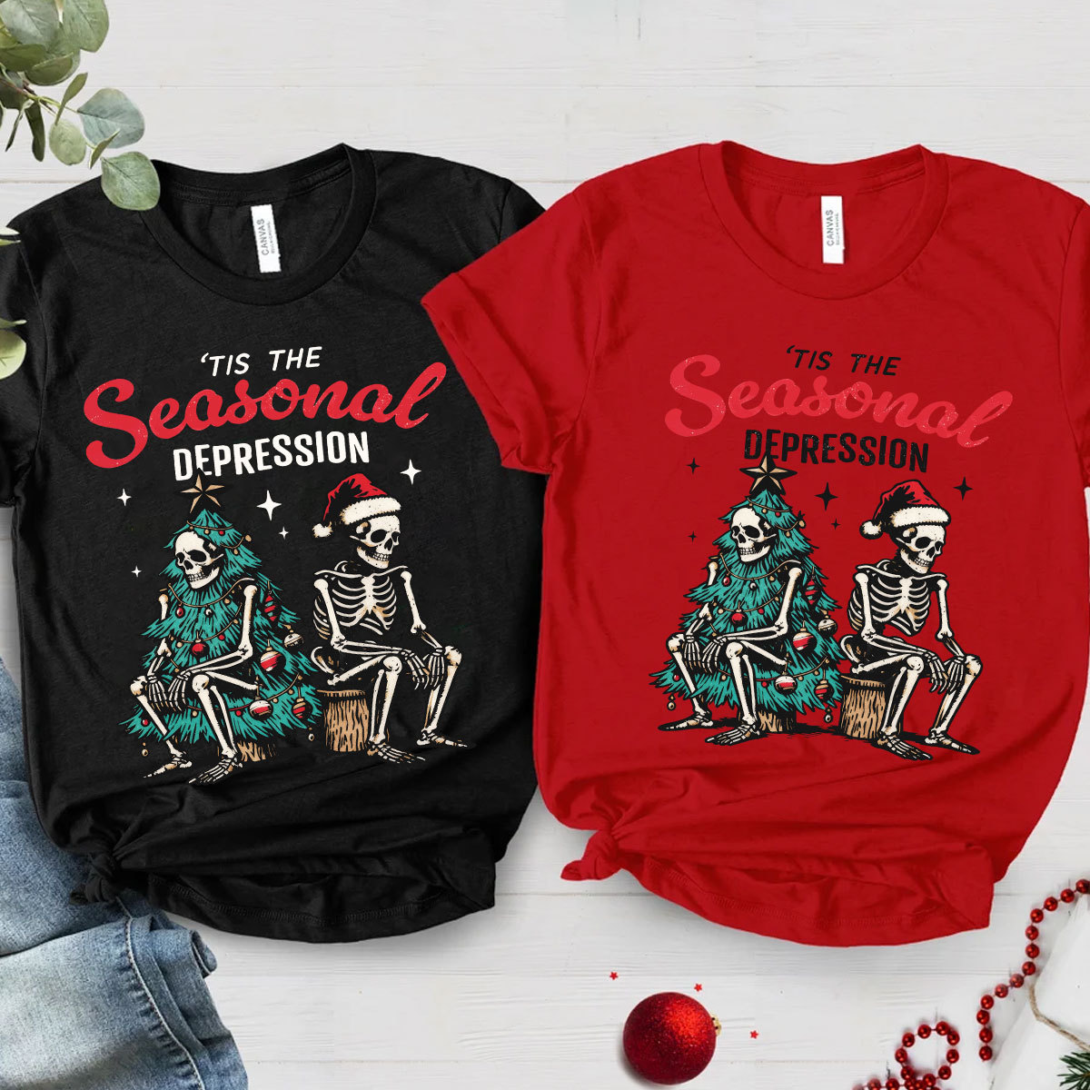 Purplehecate Seasonal Depression Christmas Family Matching T-Shirts