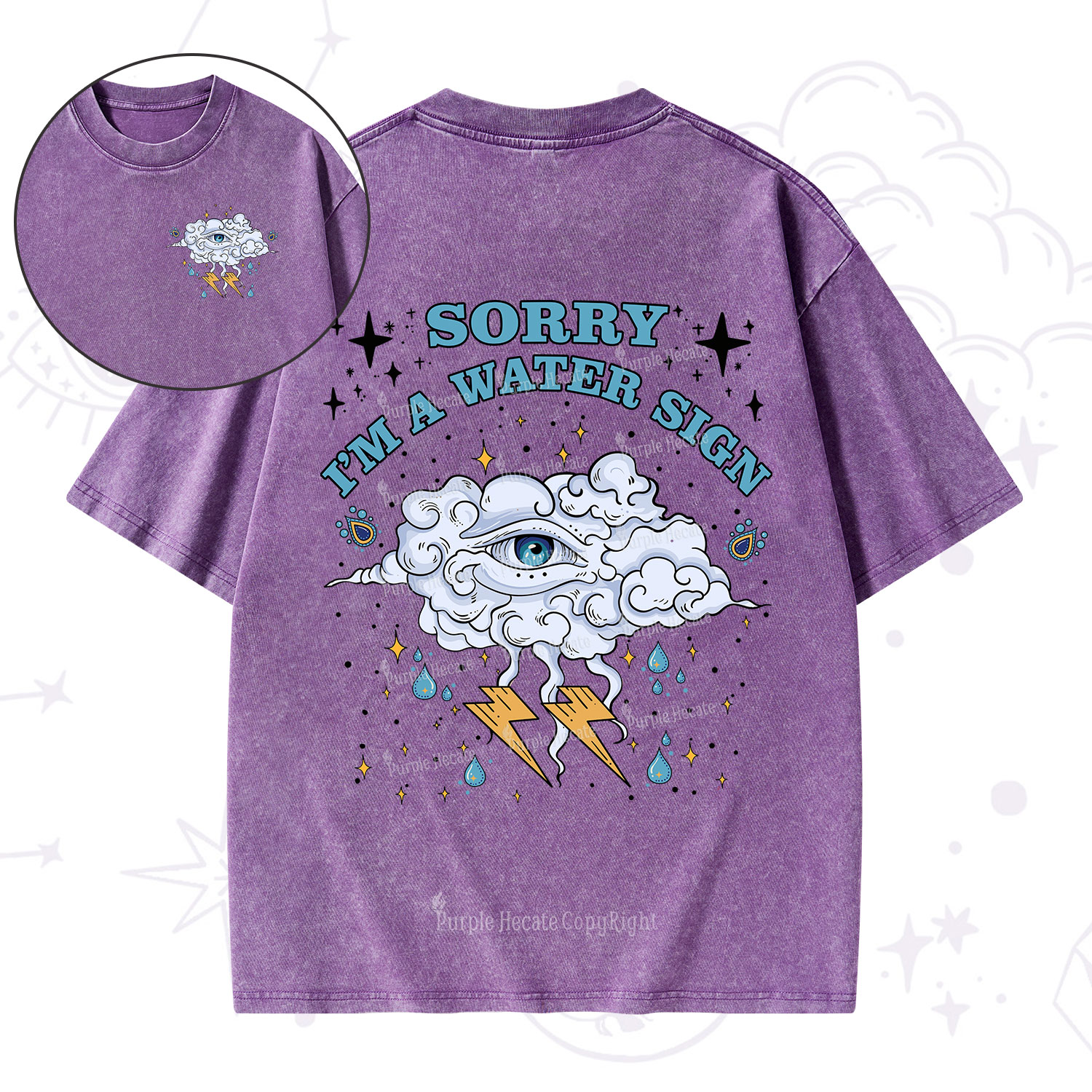 Purplehecate Sorry I'm A Water Sign Washed T-Shirt