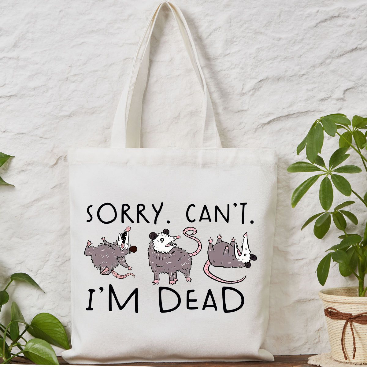 Purplehecate Funny Possum Sorry I Can't I'm Dead Tote Bag