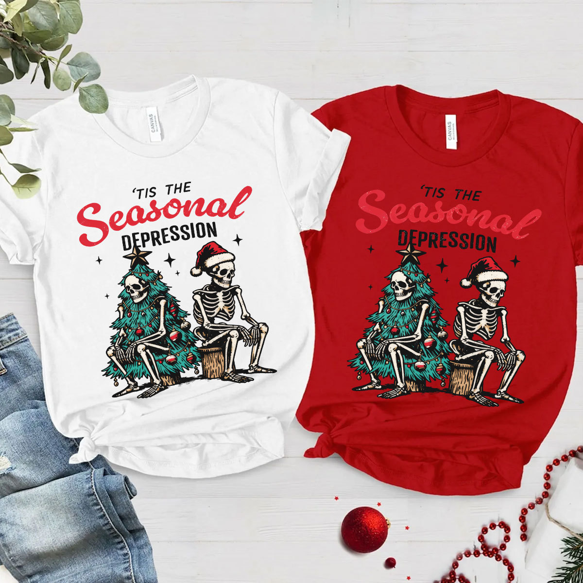 Purplehecate Seasonal Depression Christmas Family Matching T-Shirts