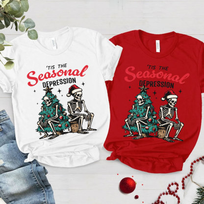 Purplehecate Seasonal Depression Christmas Family Matching T-Shirts