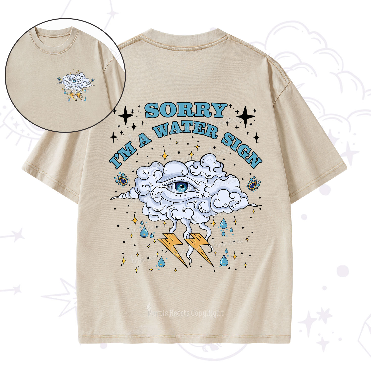 Purplehecate Sorry I'm A Water Sign Washed T-Shirt