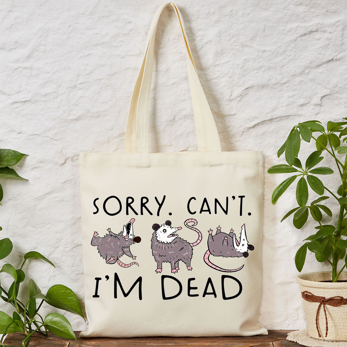 Purplehecate Funny Possum Sorry I Can't I'm Dead Tote Bag
