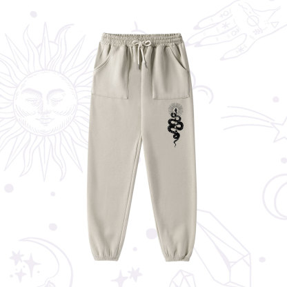 Purplehecate Mystical Moon Phases Snake Fleece Hoodie Suit