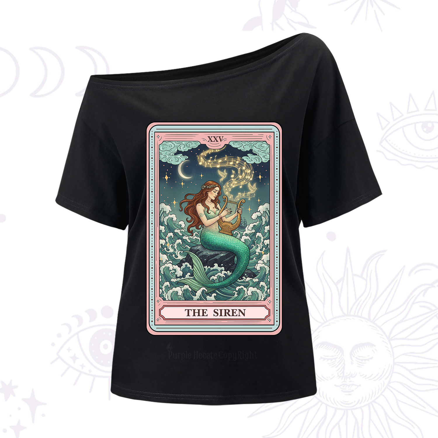 Purplehecate The Siren Tarot One Shoulder T-Shirt