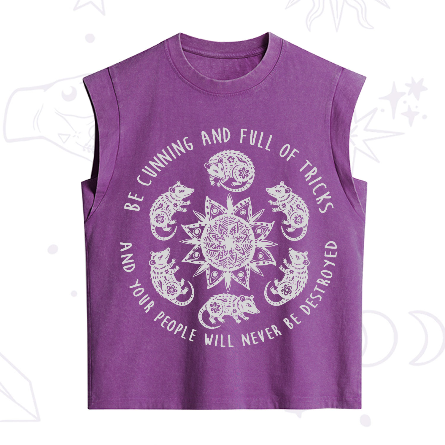Purplehecate Cunning Possum Protection Spell Vintage Washed Tank