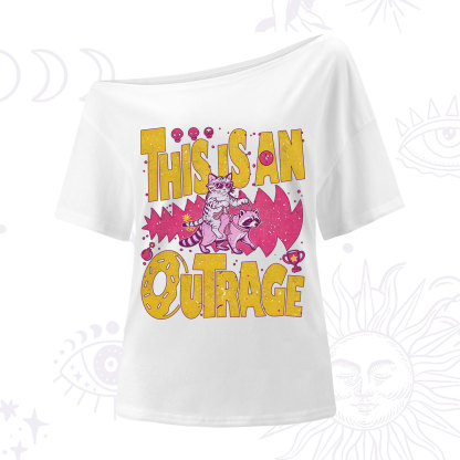 Purplehecate This Is An Outrage Angry Raccoons One Shoulder T-Shirt