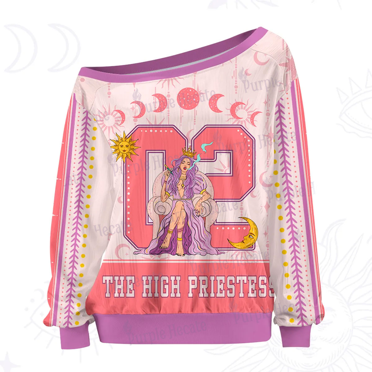 Purplehecate Arcana 02 The High Priestess Off The Shoulder Graphic Jersey