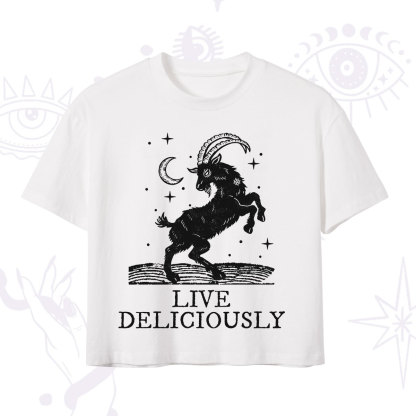 Purplehecate Live Deliciously Crop T-Shirt