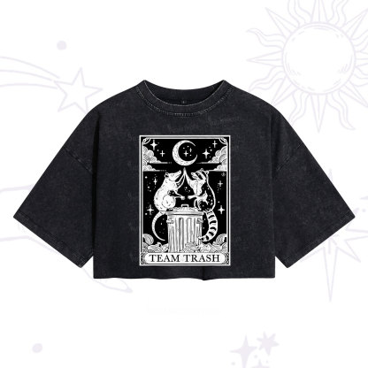 Purplehecate The Team Trash Tarot Washed Cropped T-Shirt