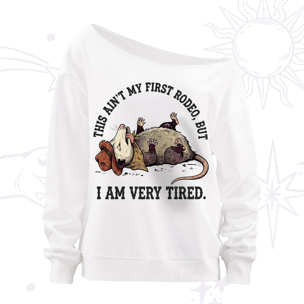 Purplehecate This Ain't My First Rodeo Off The Shoulder Sweatshirt