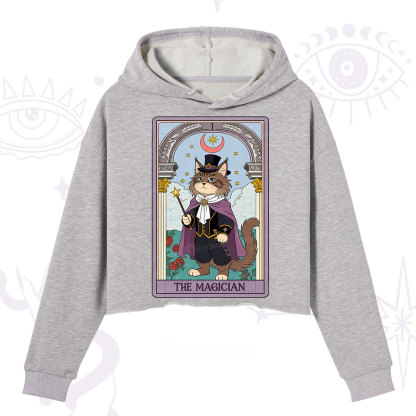 Purplehecate The Magician Cat Tarot Crop Hoodie
