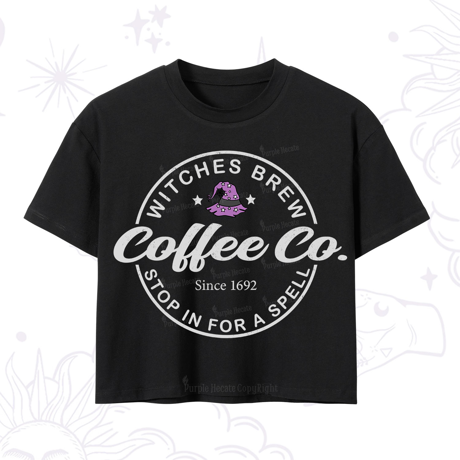 Purplehecate Witches Brew Coffee Co Crop T-Shirt
