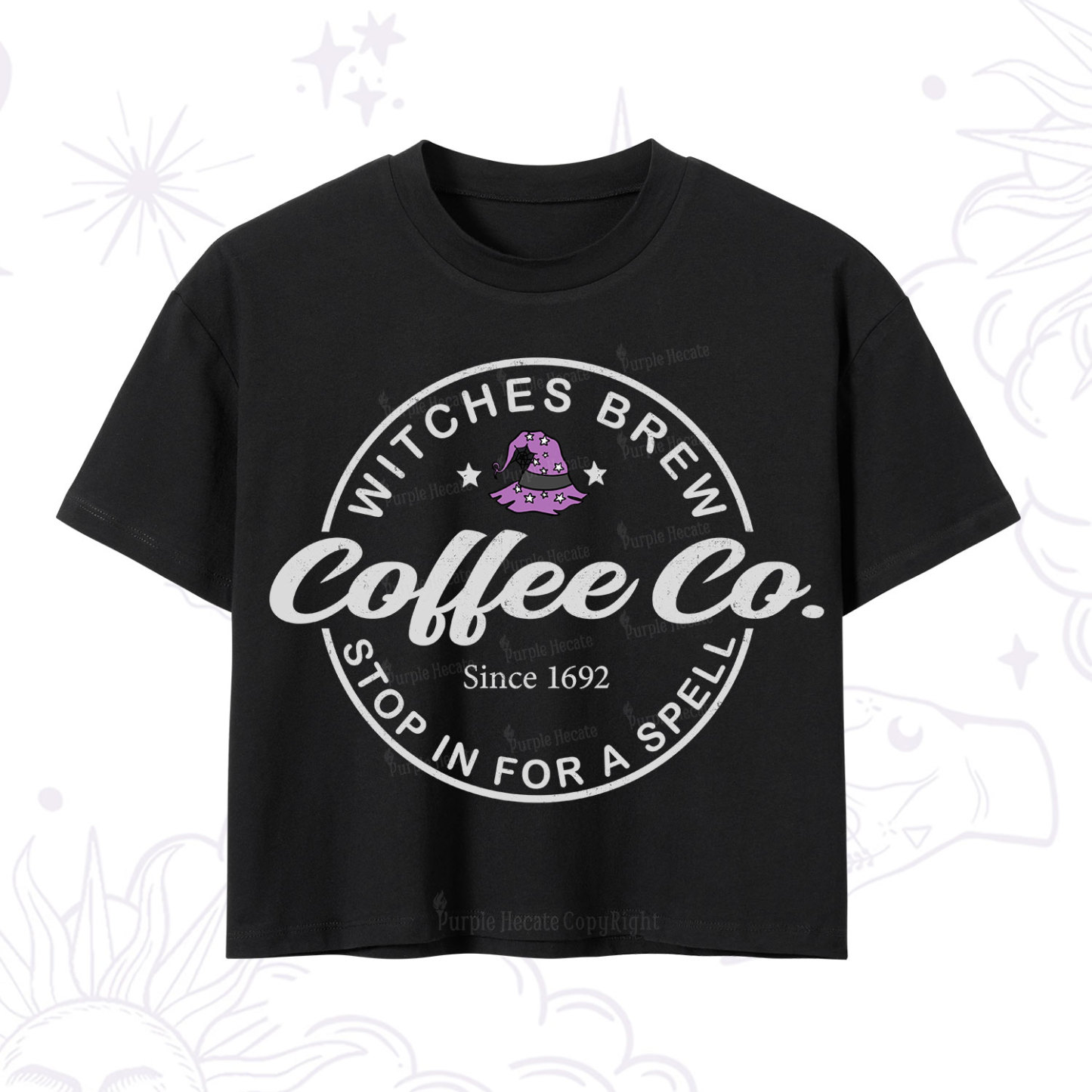 Purplehecate Witches Brew Coffee Co Crop T-Shirt