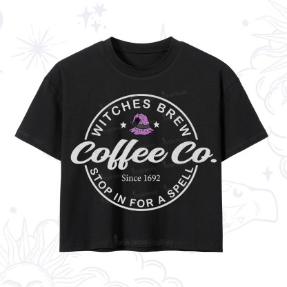 Purplehecate Witches Brew Coffee Co Crop T-Shirt