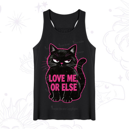 Purplehecate Grumpy Black Cat Love Me or Else Tank