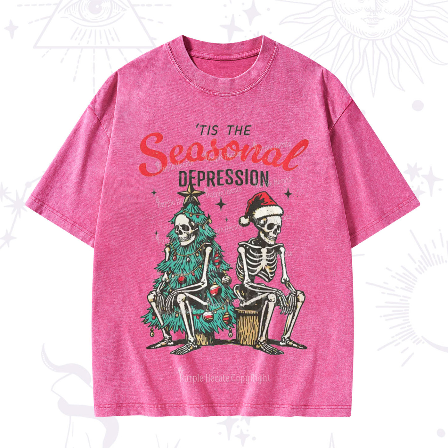 Purplehecate Seasonal Depression Christmas Washed T-Shirt