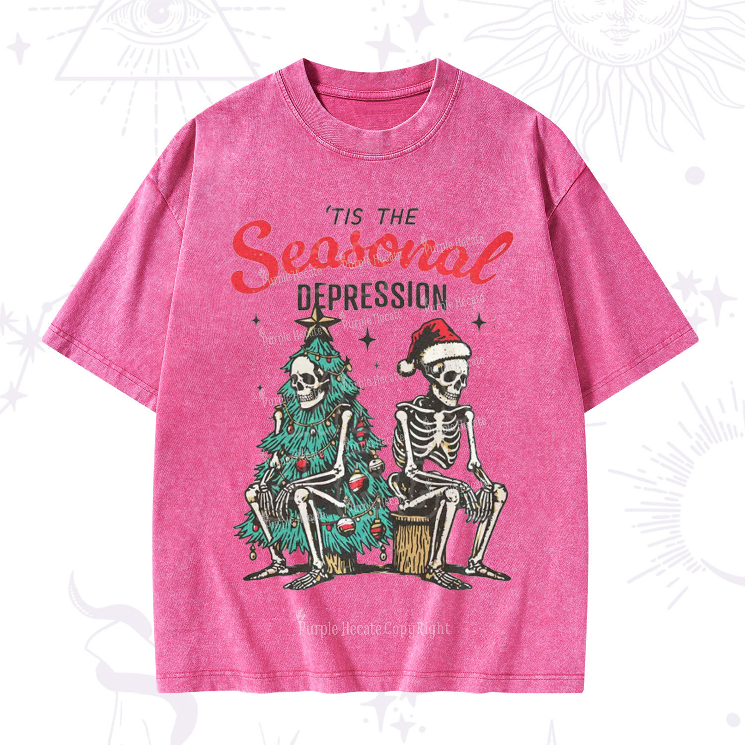 Purplehecate Seasonal Depression Christmas Washed T-Shirt