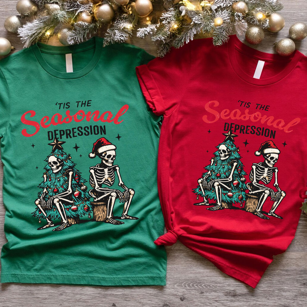 Purplehecate Seasonal Depression Christmas Family Matching T-Shirts