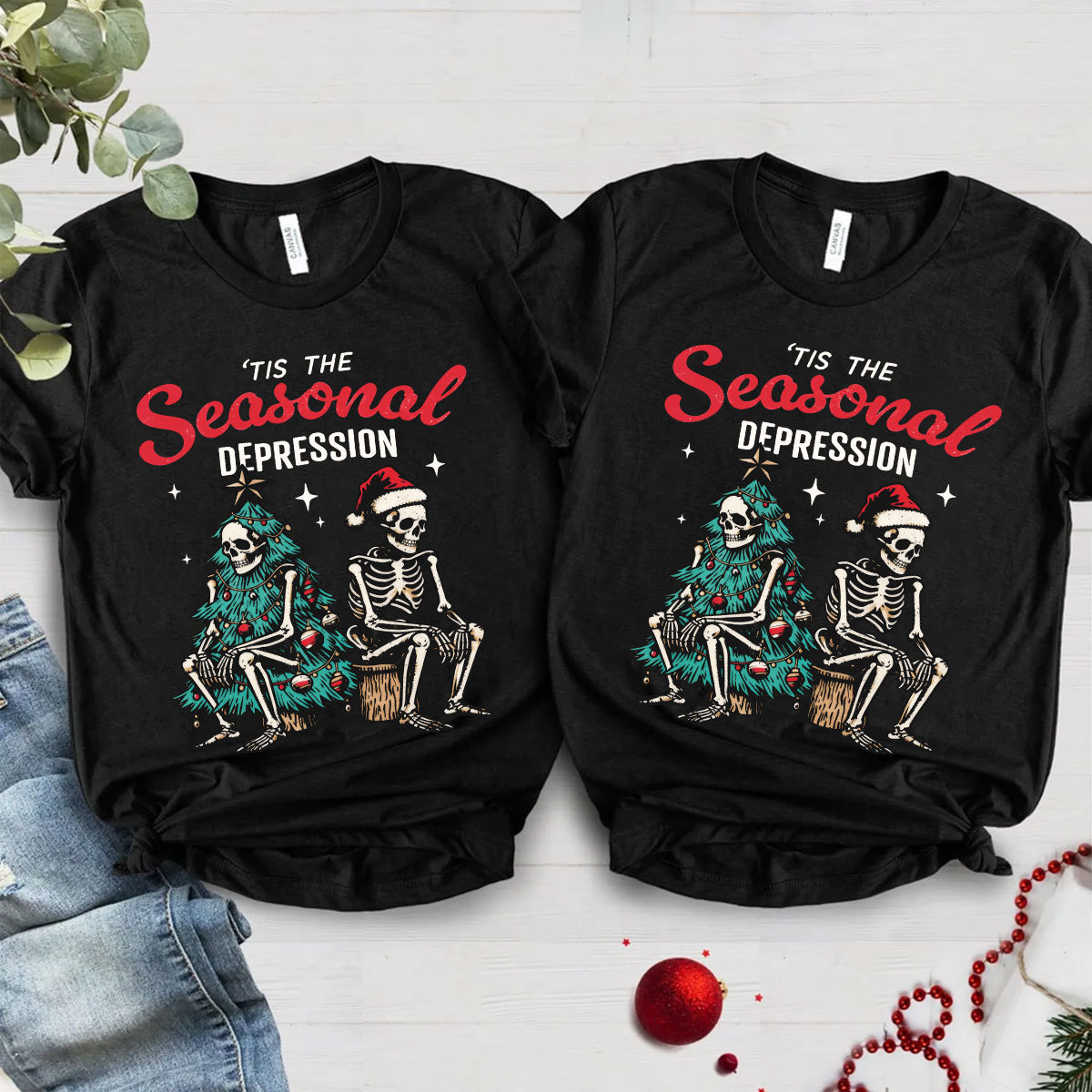 Purplehecate Seasonal Depression Christmas Family Matching T-Shirts