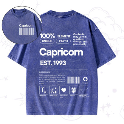 Purplehecate Capricorn Zodiac Washed T-Shirt