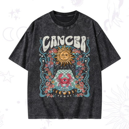 Purplehecate Cancer Spirit Zodiac Washed T-Shirt