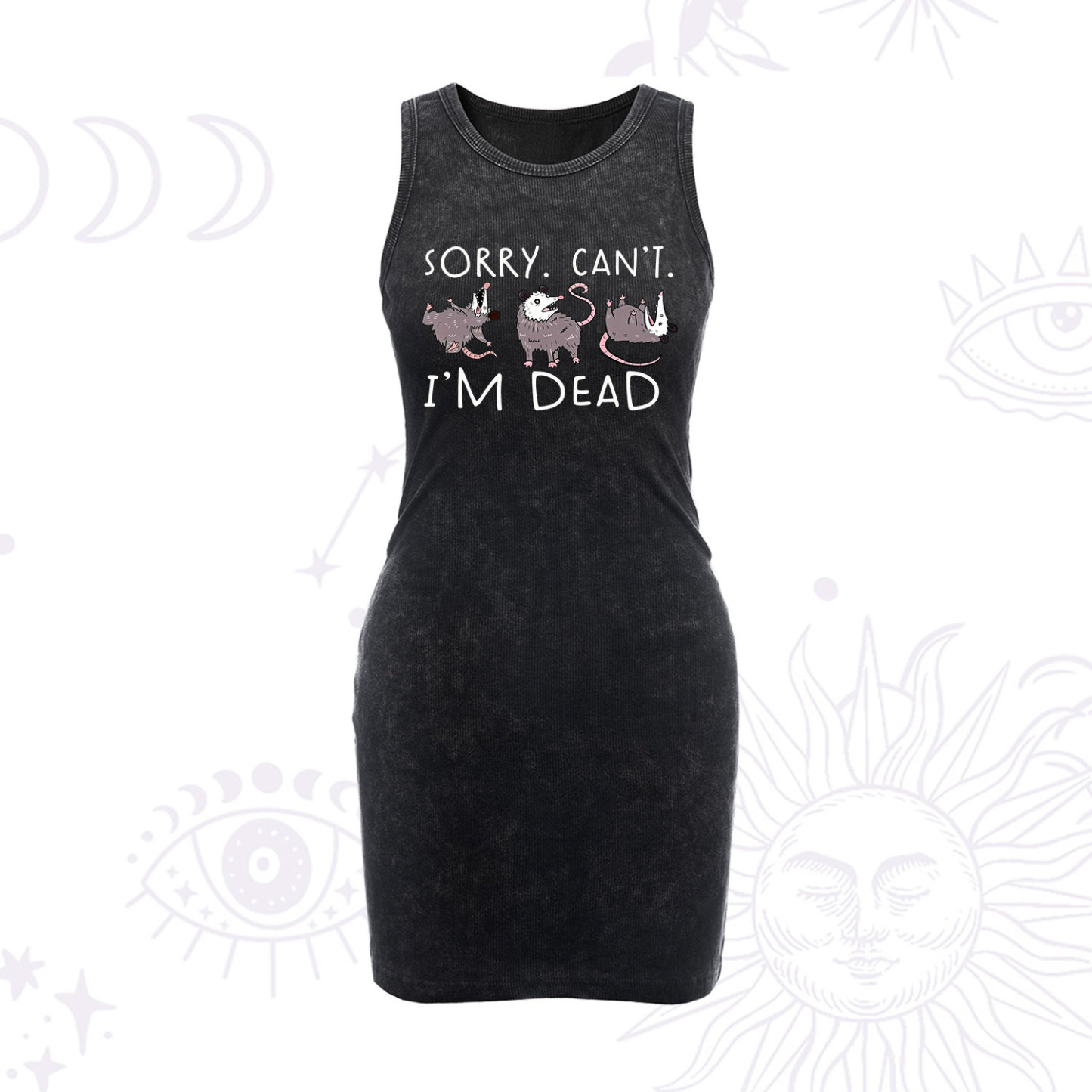 Purplehecate Funny Possum Sorry I Can't I'm Dead Vintage Bodycon Tank Dress