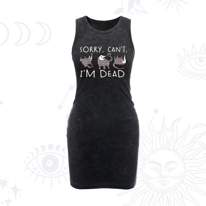 Purplehecate Funny Possum Sorry I Can't I'm Dead Vintage Bodycon Tank Dress