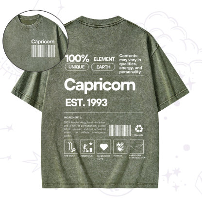 Purplehecate Capricorn Zodiac Washed T-Shirt