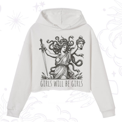 Purplehecate Girls Will Be Girls Medusa Crop Hoodie
