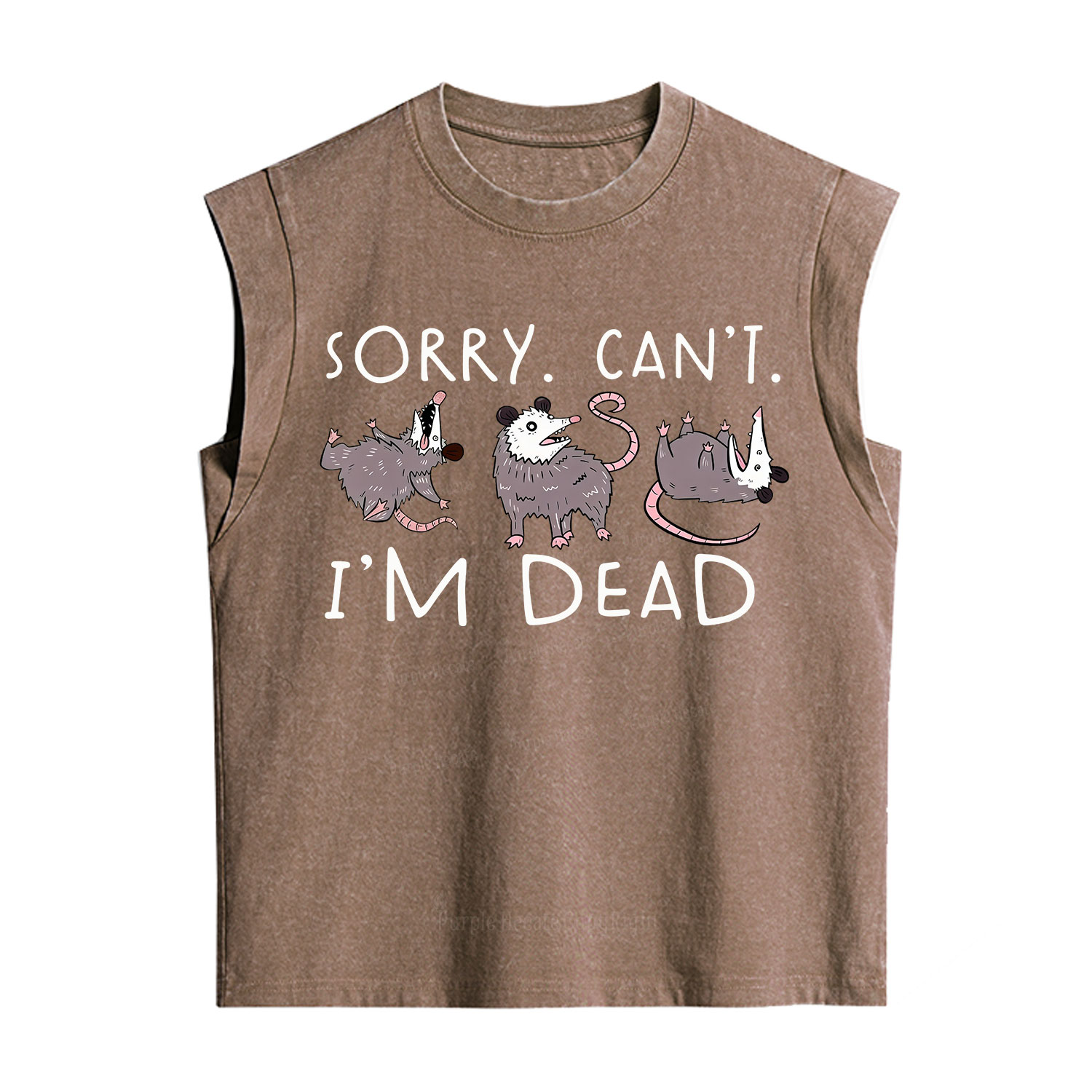 Purplehecate Funny Possum Sorry I Can't I'm Dead Vintage Washed Tank