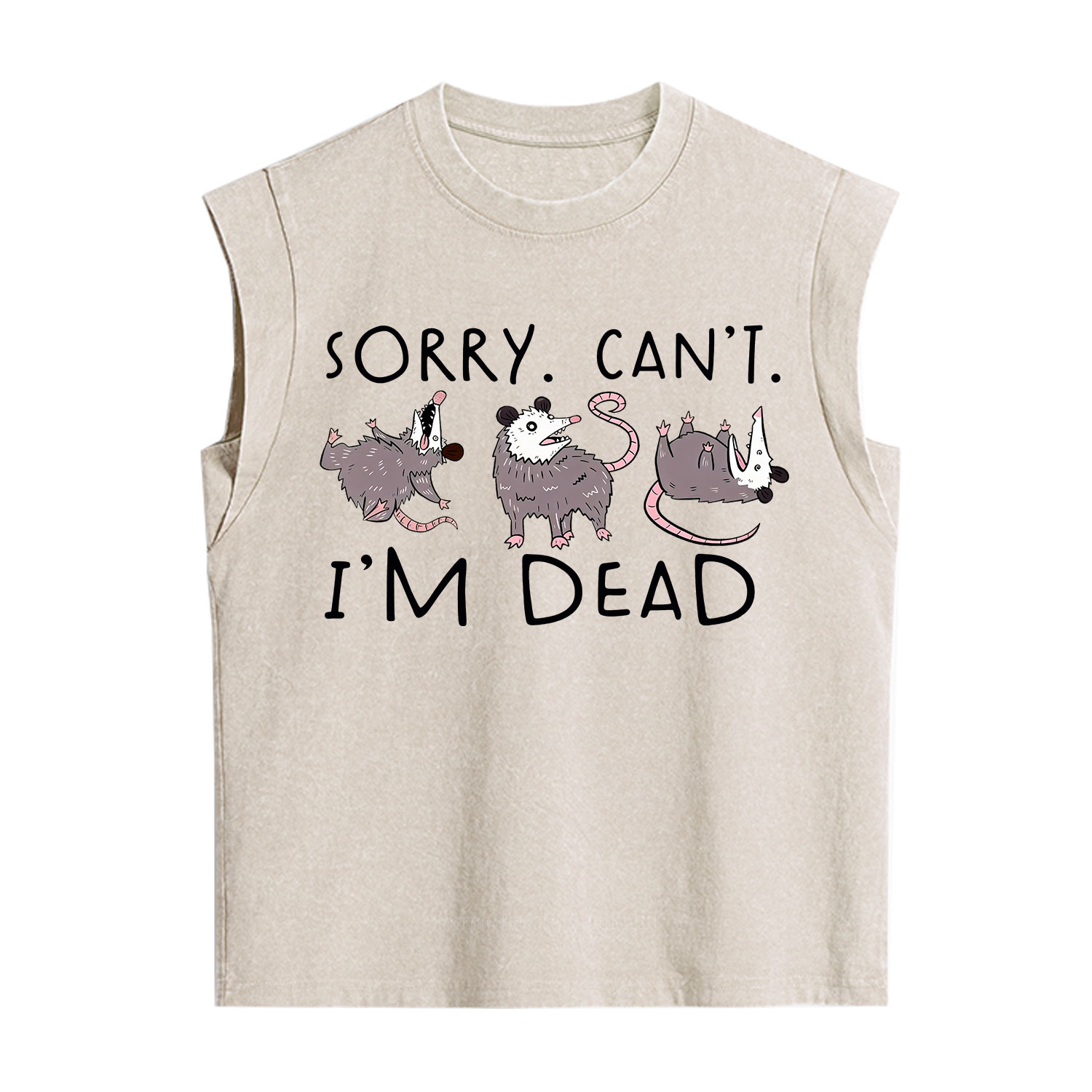Purplehecate Funny Possum Sorry I Can't I'm Dead Vintage Washed Tank