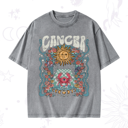 Purplehecate Cancer Spirit Zodiac Washed T-Shirt