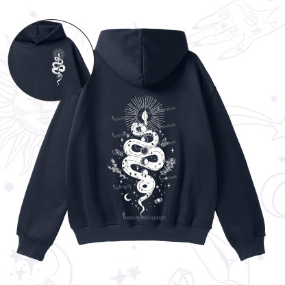 Purplehecate Mystical Moon Phases Snake Fleece Hoodie Suit