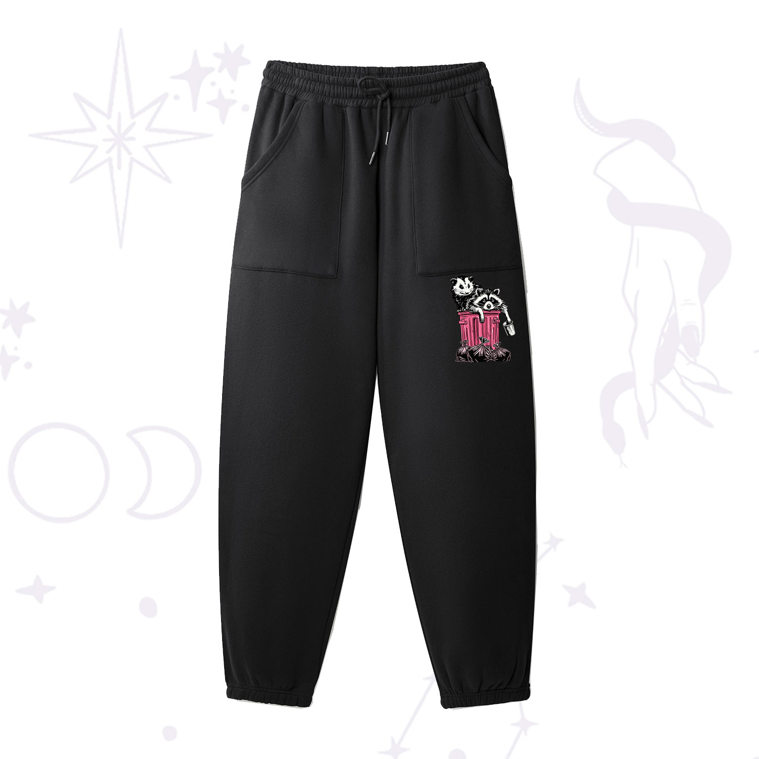 Purplehecate The Team Trash Raccoon & Possum Tarot Fleece Sweatpants