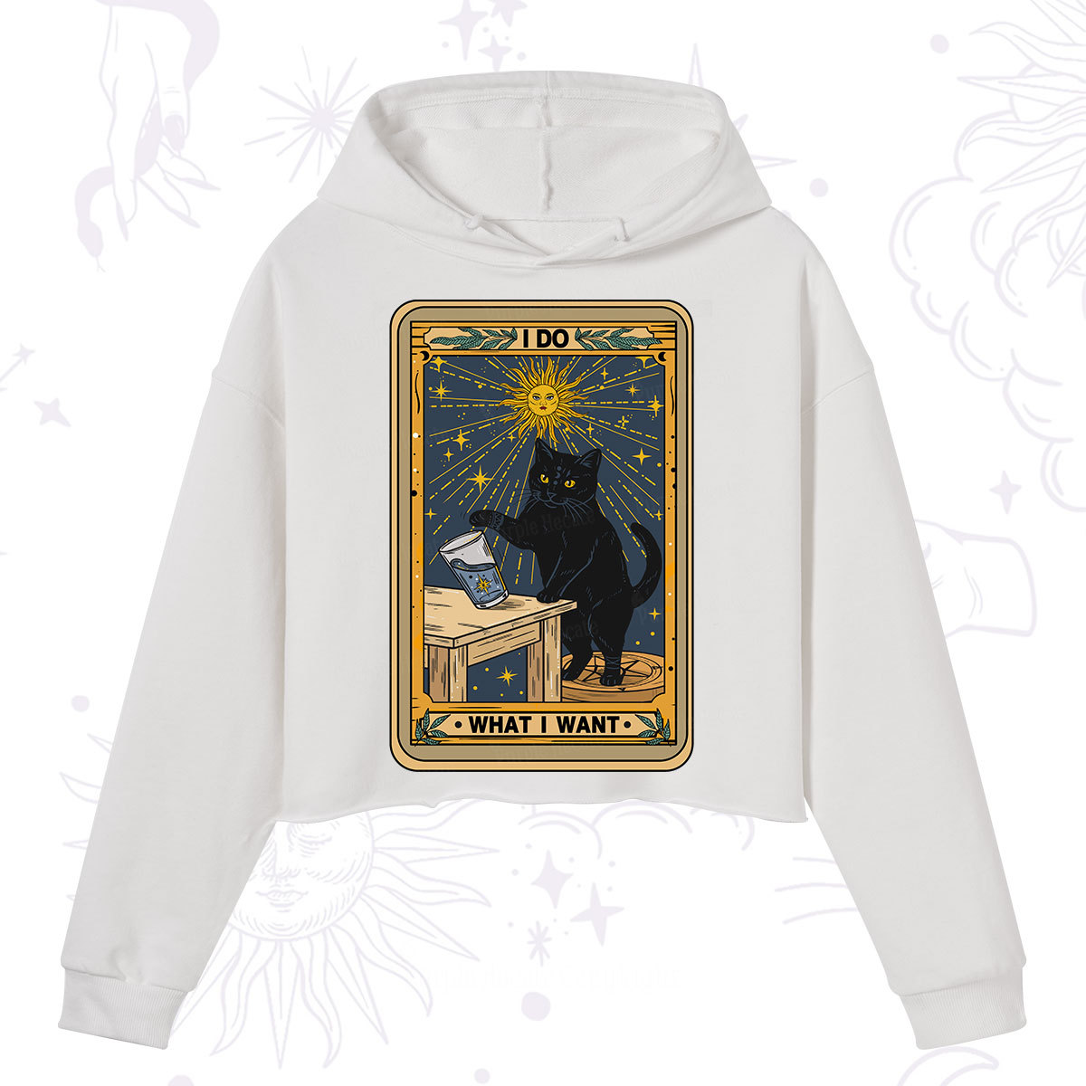 Purplehecate I Do What I Want Cats Crop Hoodie