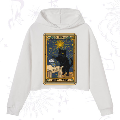 Purplehecate I Do What I Want Cats Crop Hoodie