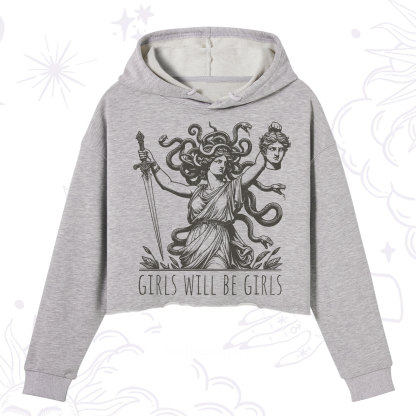 Purplehecate Girls Will Be Girls Medusa Crop Hoodie