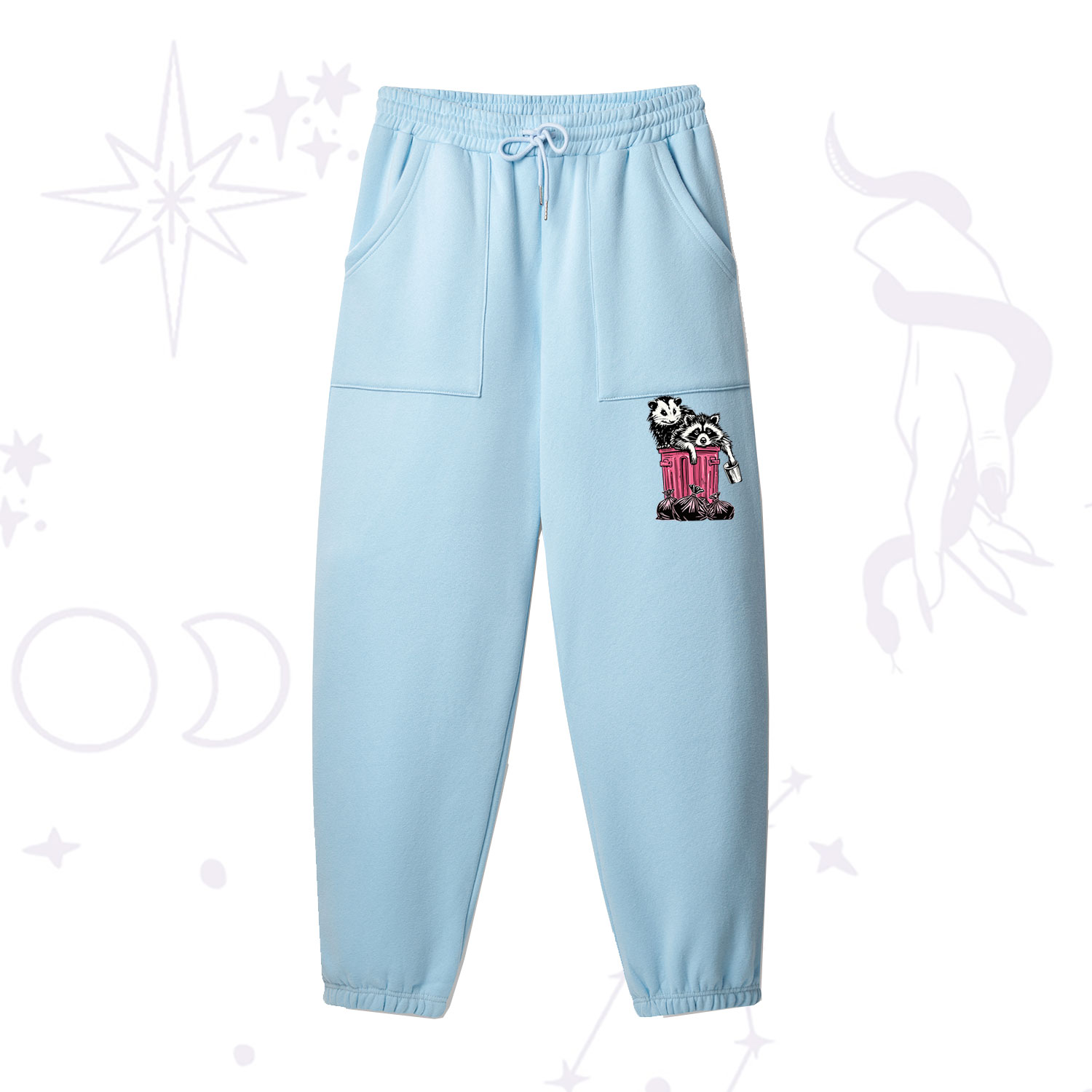 Purplehecate The Team Trash Raccoon & Possum Tarot Fleece Sweatpants