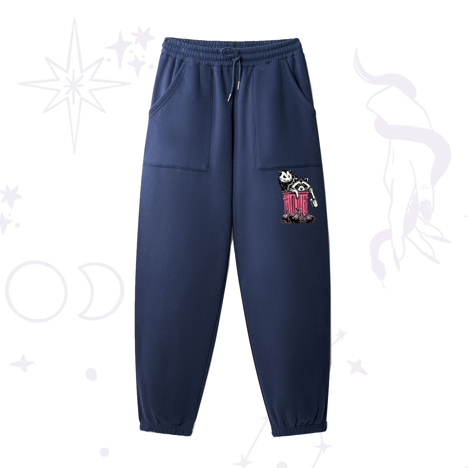 Purplehecate The Team Trash Raccoon & Possum Tarot Fleece Sweatpants