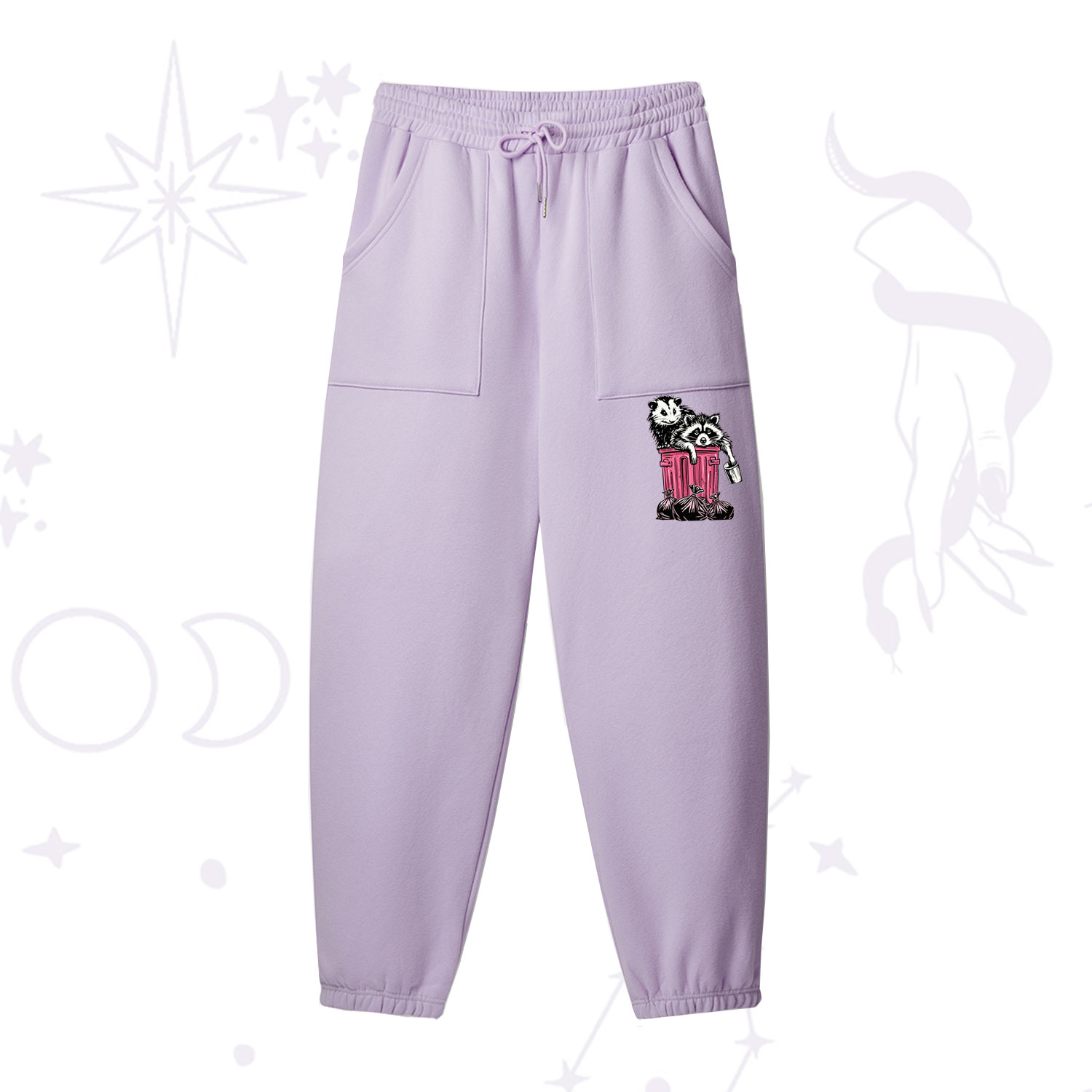 Purplehecate The Team Trash Raccoon & Possum Tarot Fleece Sweatpants