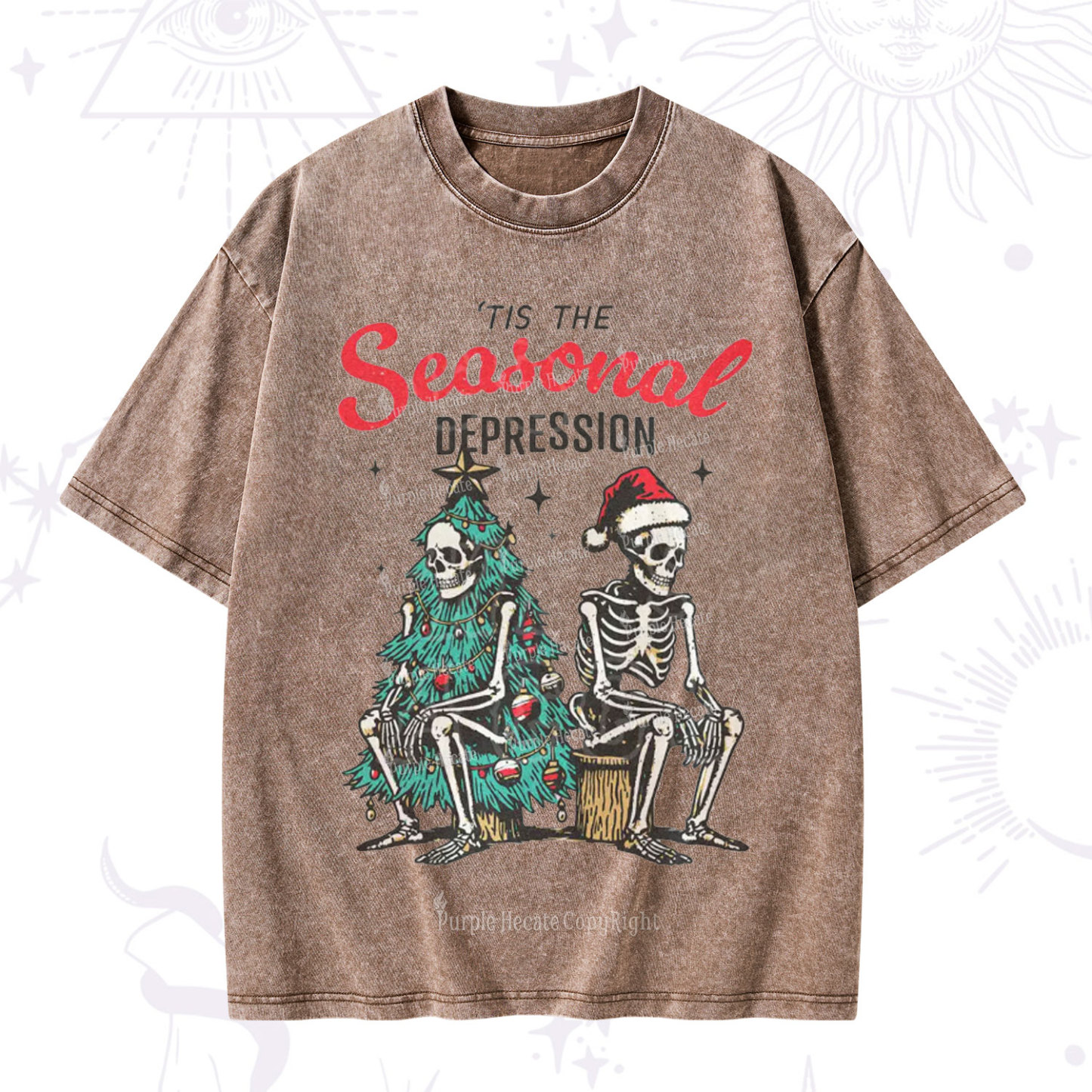 Purplehecate Seasonal Depression Christmas Washed T-Shirt