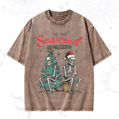 Purplehecate Seasonal Depression Christmas Washed T-Shirt