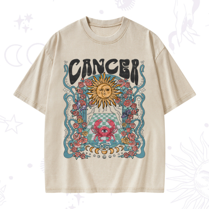 Purplehecate Cancer Spirit Zodiac Washed T-Shirt