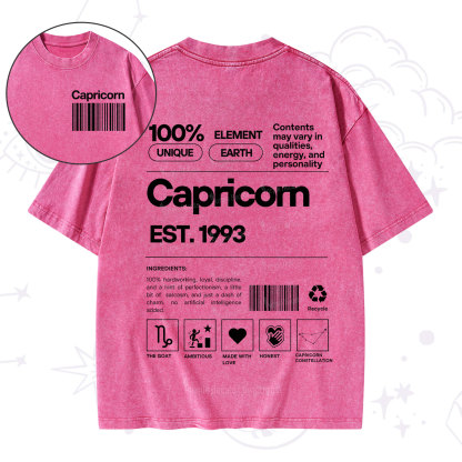 Purplehecate Capricorn Zodiac Washed T-Shirt